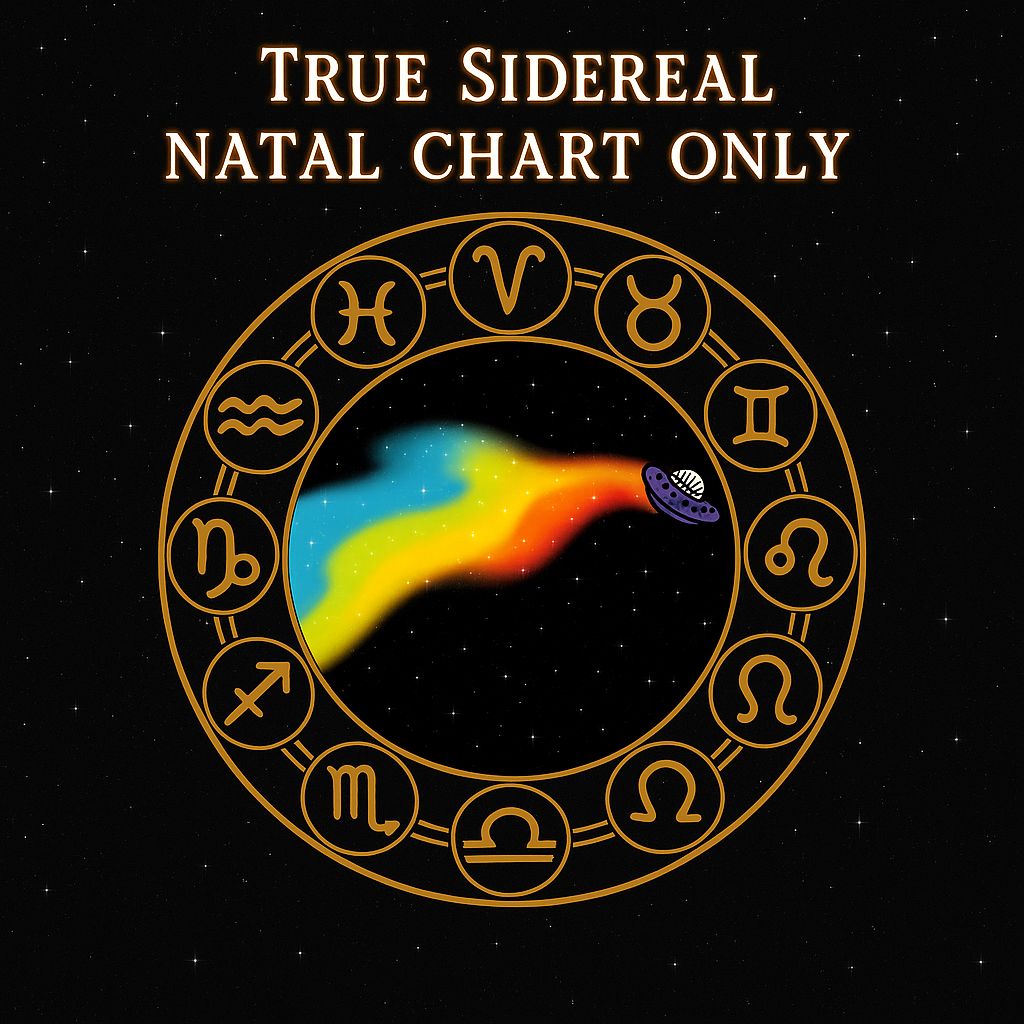 True Sidereal/Constellational Astrology Natal Chart (chart only)